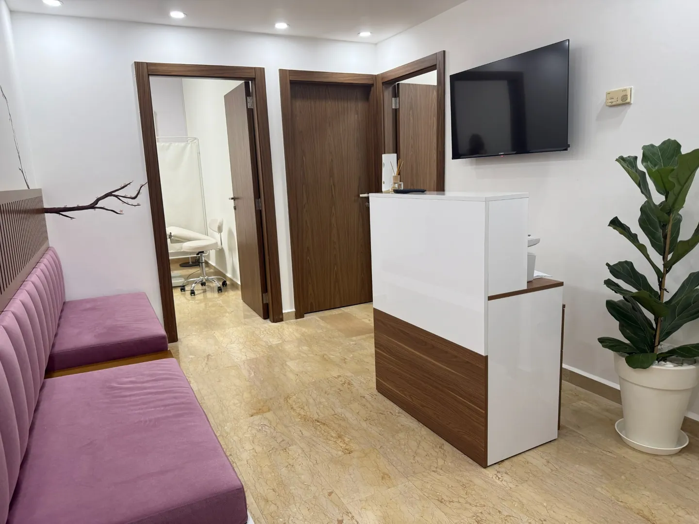 Waiting and reception area at Rita Cherfane Clinic